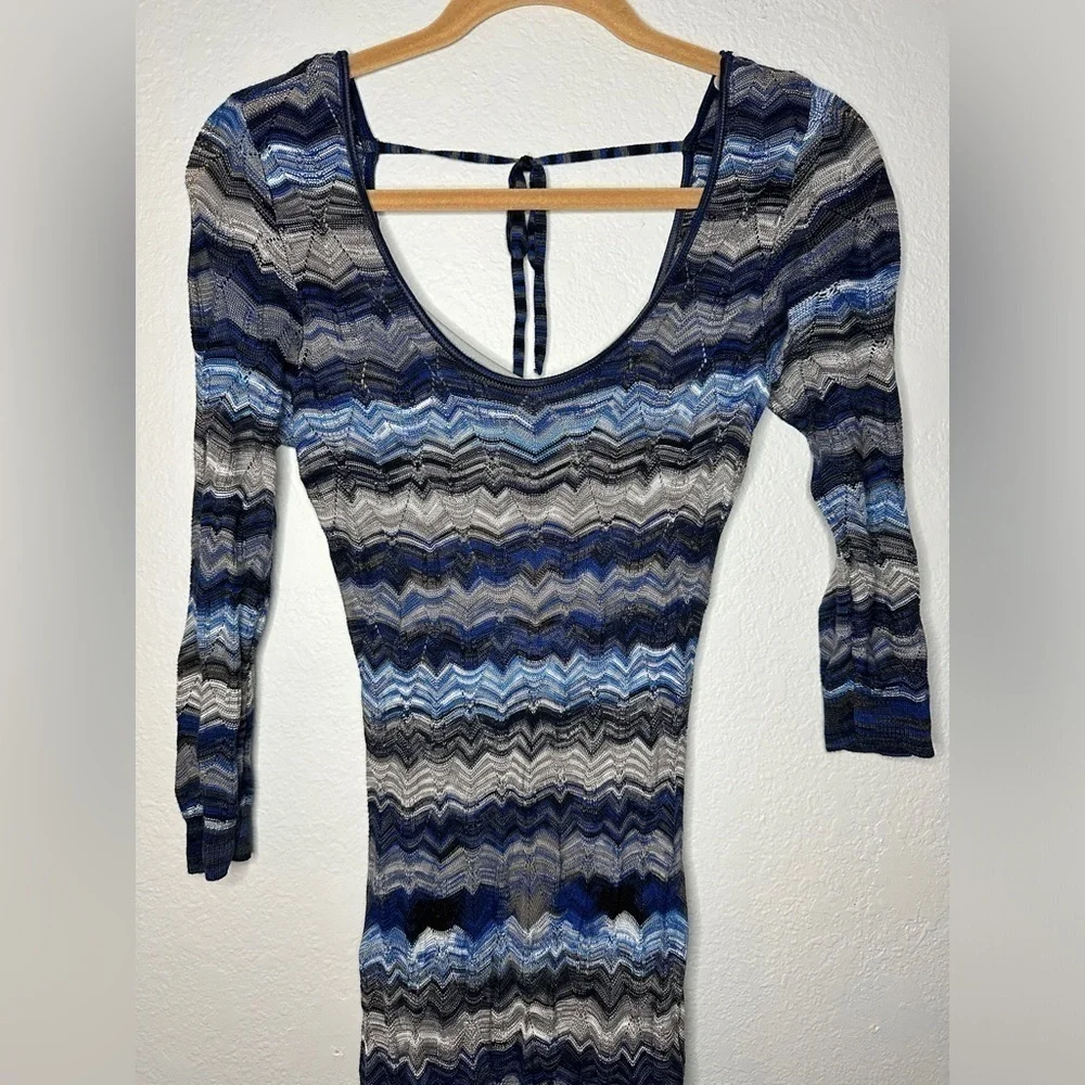 Guess Los Angeles Layered Crochet Style Chevron Dress Women’s Small - Picture 3 of 10
